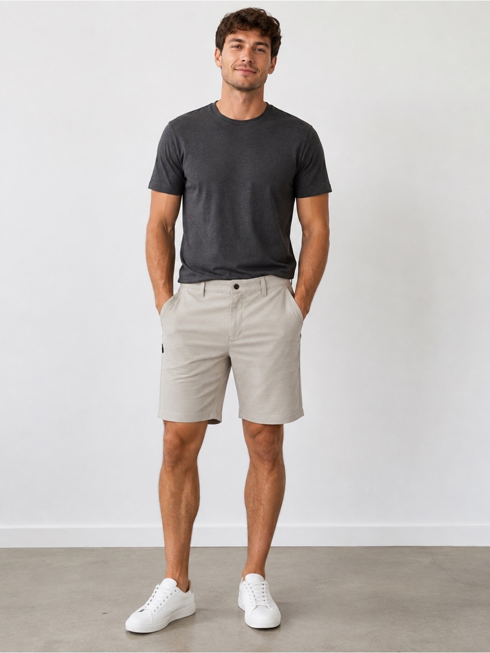 BYLT Premium Basics Kinetic Shorts | Beige | Size 33